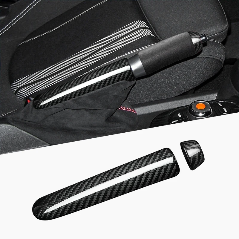 Shasha Carbon Fiber Hand Brake Cover Set Interior Accessories Decoration Cover For Mini Cooper F55 F56 F57