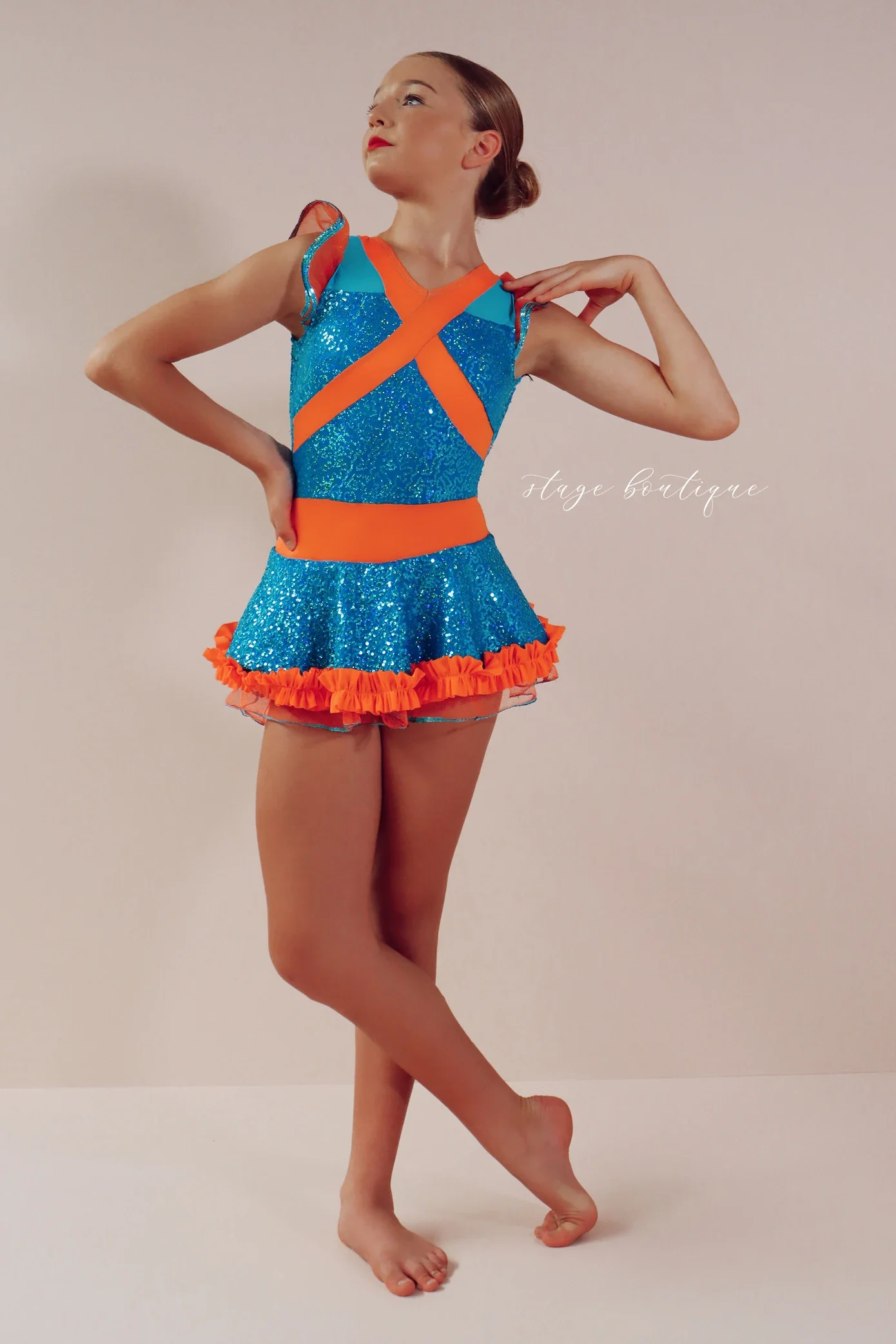 New Arrival Beautiful Dance Costume Jazz Tap sequin leotard with Soft Tulle dance costumes for performance