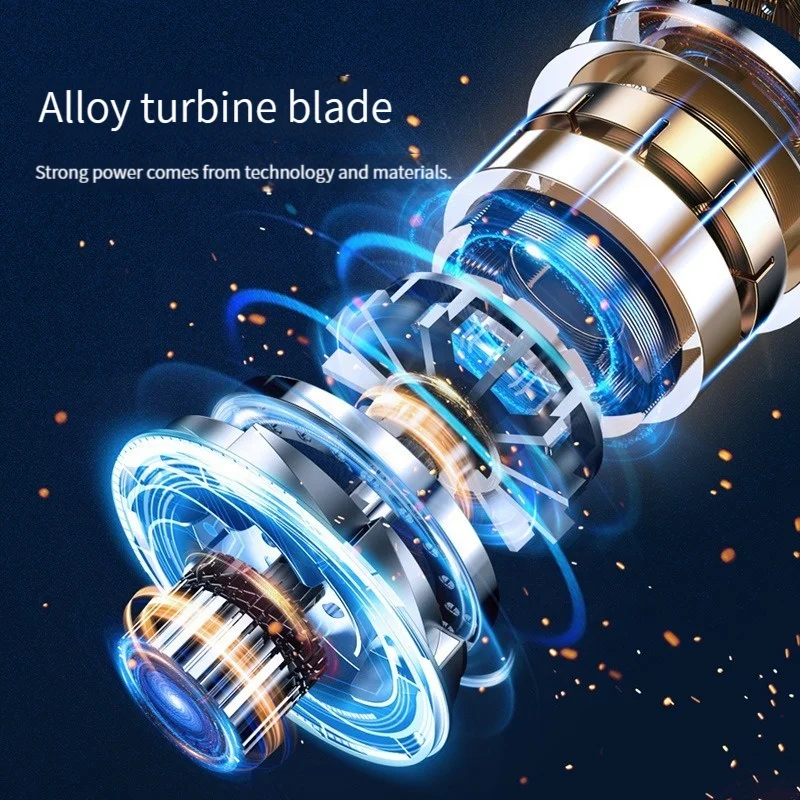 Portable handheld blowing and suction integrated car vacuum cleaner with light mini wireless car vacuum cleaner