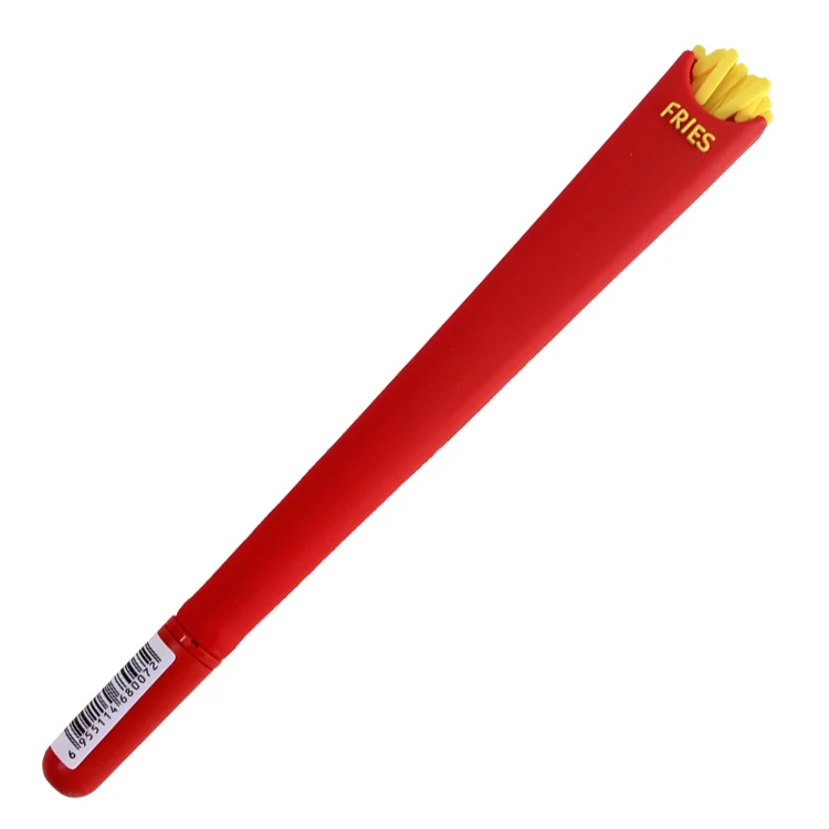 O&Q Cheap creative new design chips burger gourmet series hard silicone holder gel ink pens can be customized LOGO