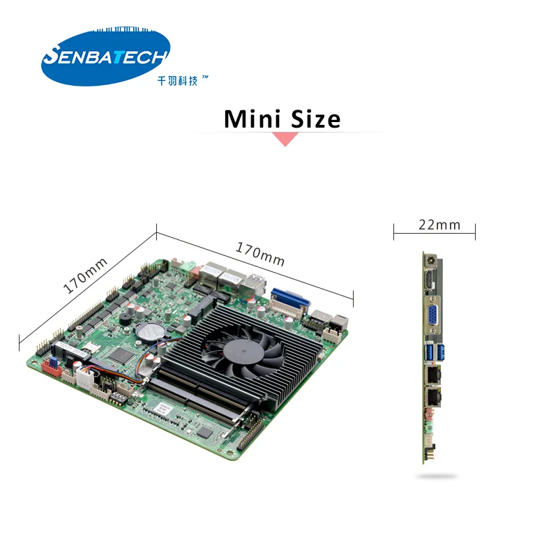 Wholesale Motherboard Mini Itx with Core I5-10210U 2*DDR4 2*LAN 8*USB 6*COM RS232/485/422 4K Display