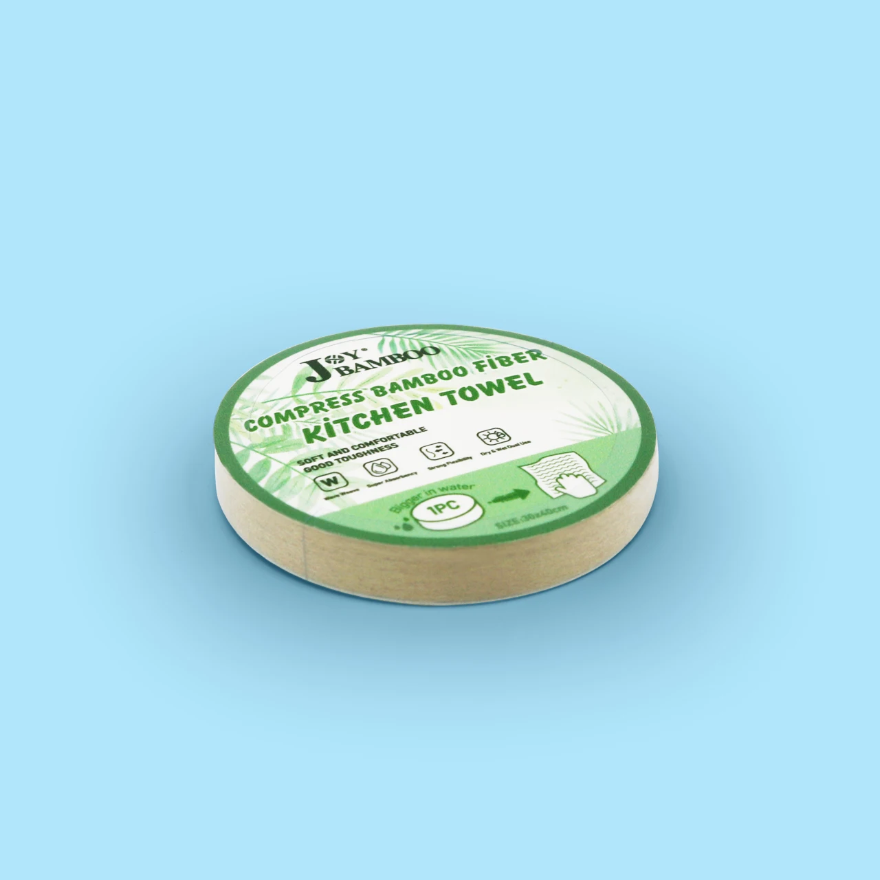 100% Pure Bamboo Fiber Kitchen Towel Cleaning Dish Cloths Compressed Towel  For Kitchen or Home