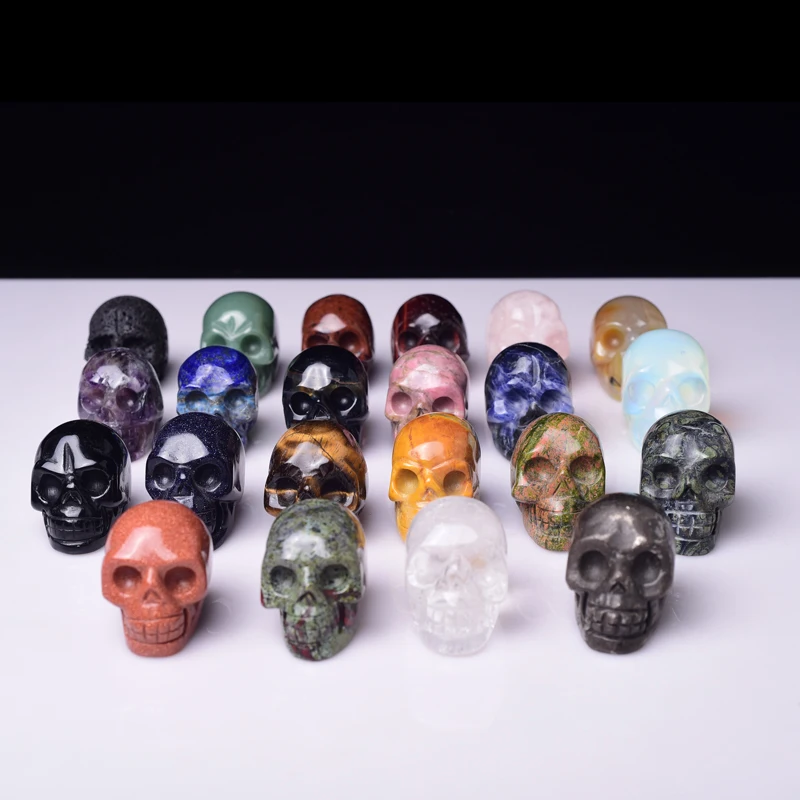 
2 inch China Crystal Skulls Hand Carved Crystal Skulls Small Crystal Skulls Rose Quartz Amethyst for Sale 
