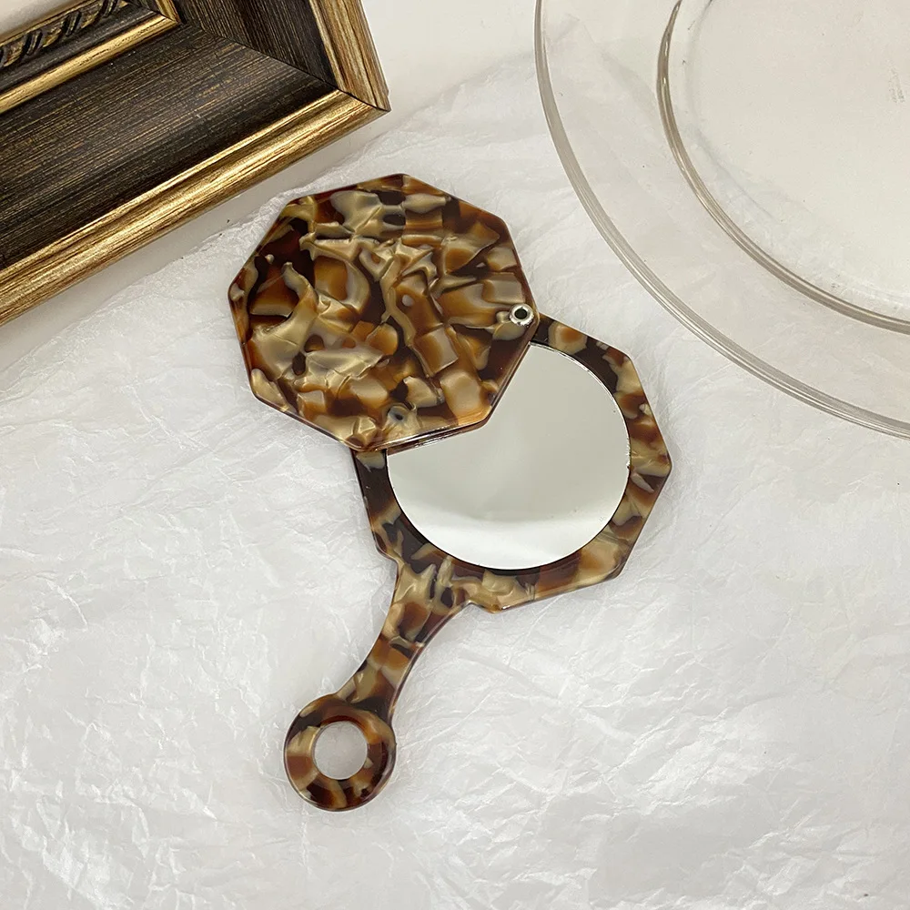 Promotional Gift Makeup Mirror Vintage Beauty  Travel Pocket Mini Portable Handheld Makeup Mirror