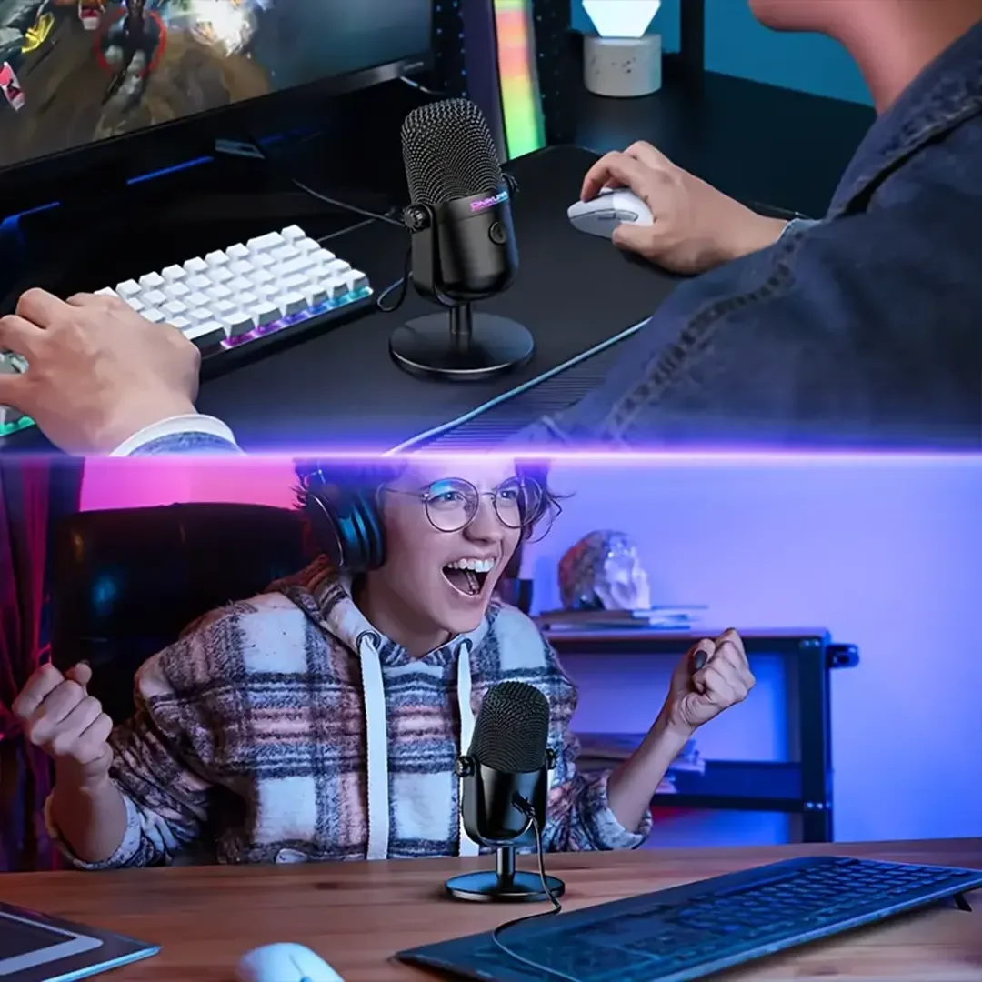 ONIKUMA M830 Wired Gaming Microphone  with Colorful RGB lighting effect