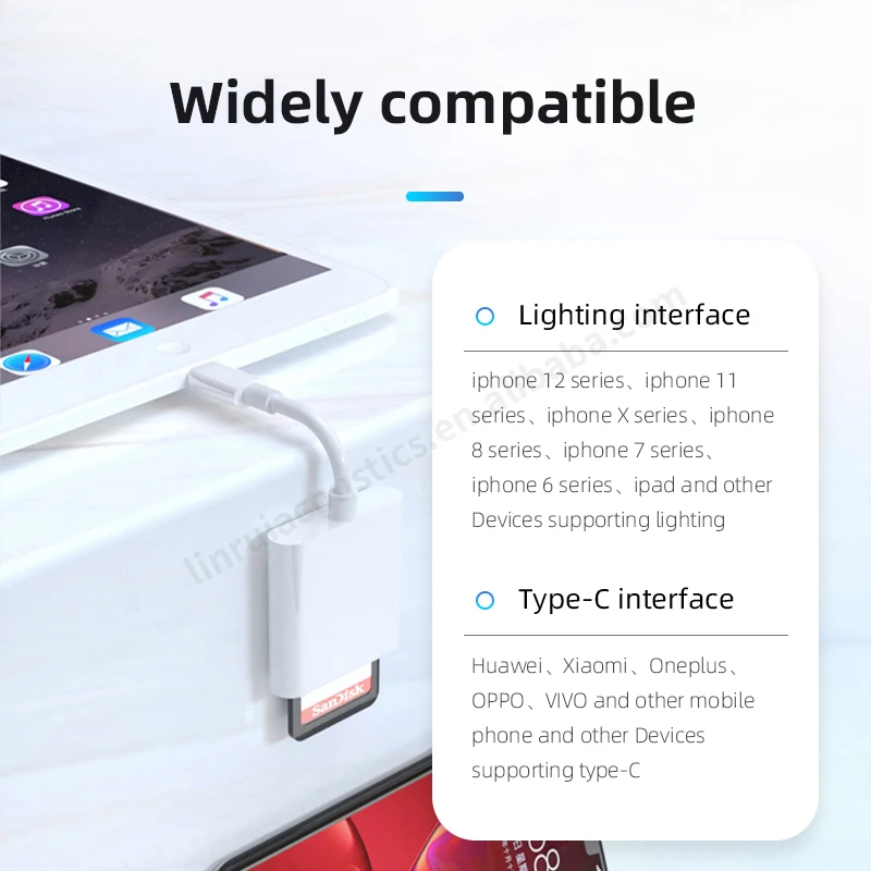 8pin OTG Connectors Mini Adapter for Lighting Usb C to SD TF Memory Card Readers Plug OTG Cable for iPhone 14 13 12 ipad ios