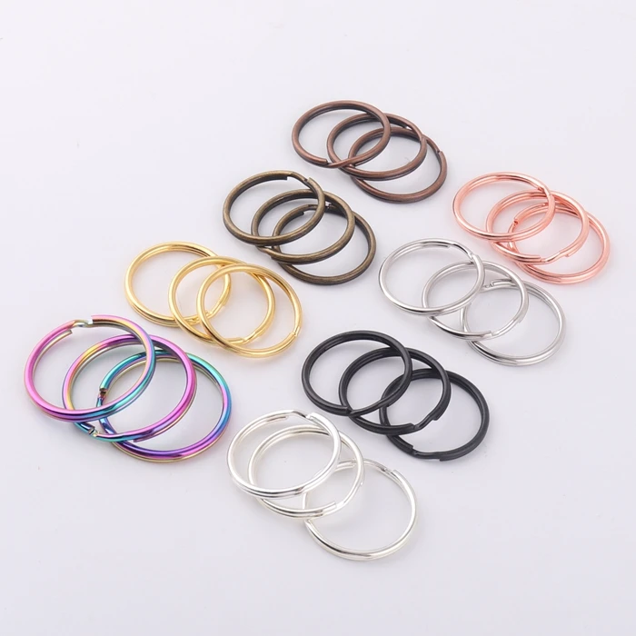 wholesale 25mm metal blank keychain split key ring for key chain