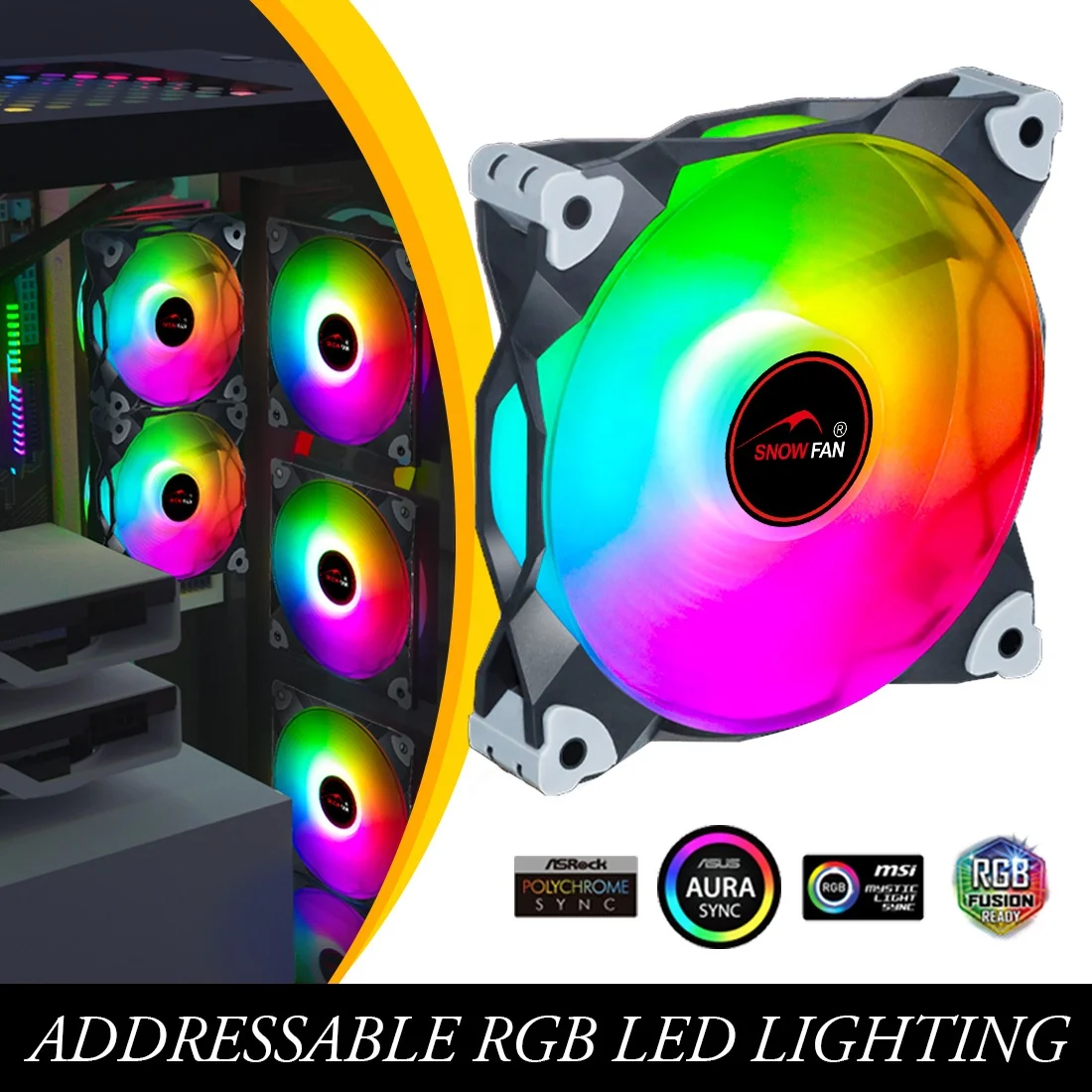 
High Quality Silent 12CM ventilador Computer PC Case ARGB fans 120mm Rgb Axial Flow Cooling Fans for Gaming PC 