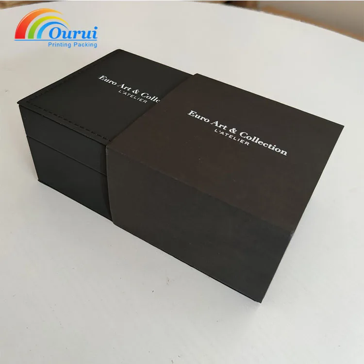 Factory sales cheap price LOW MOQ Customized print logo pu black leather any color available long watch box accept custom