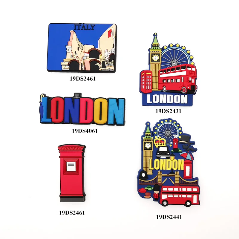 Promotional Souvenir Country Cartoon Ferris Wheel 3D Magnet Fridge Custom