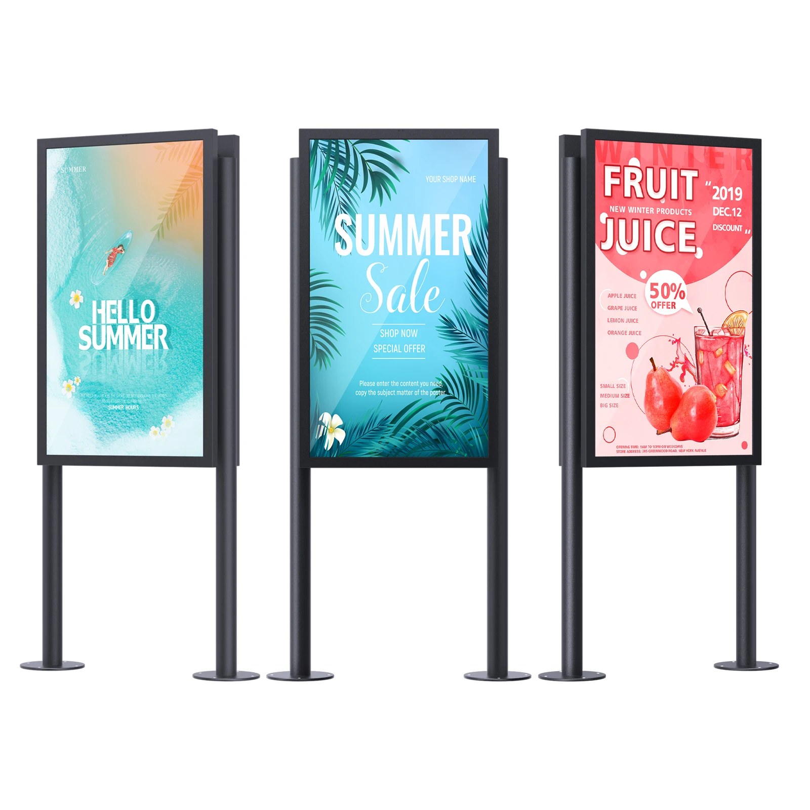 Full color high brightness signs Floor Stand interactive Kiosk Double-Sided Digital Signage Outdoor display