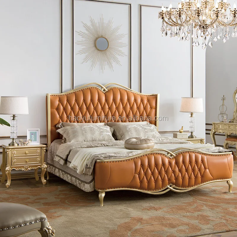 2020 american living room wedding room solid wood bed