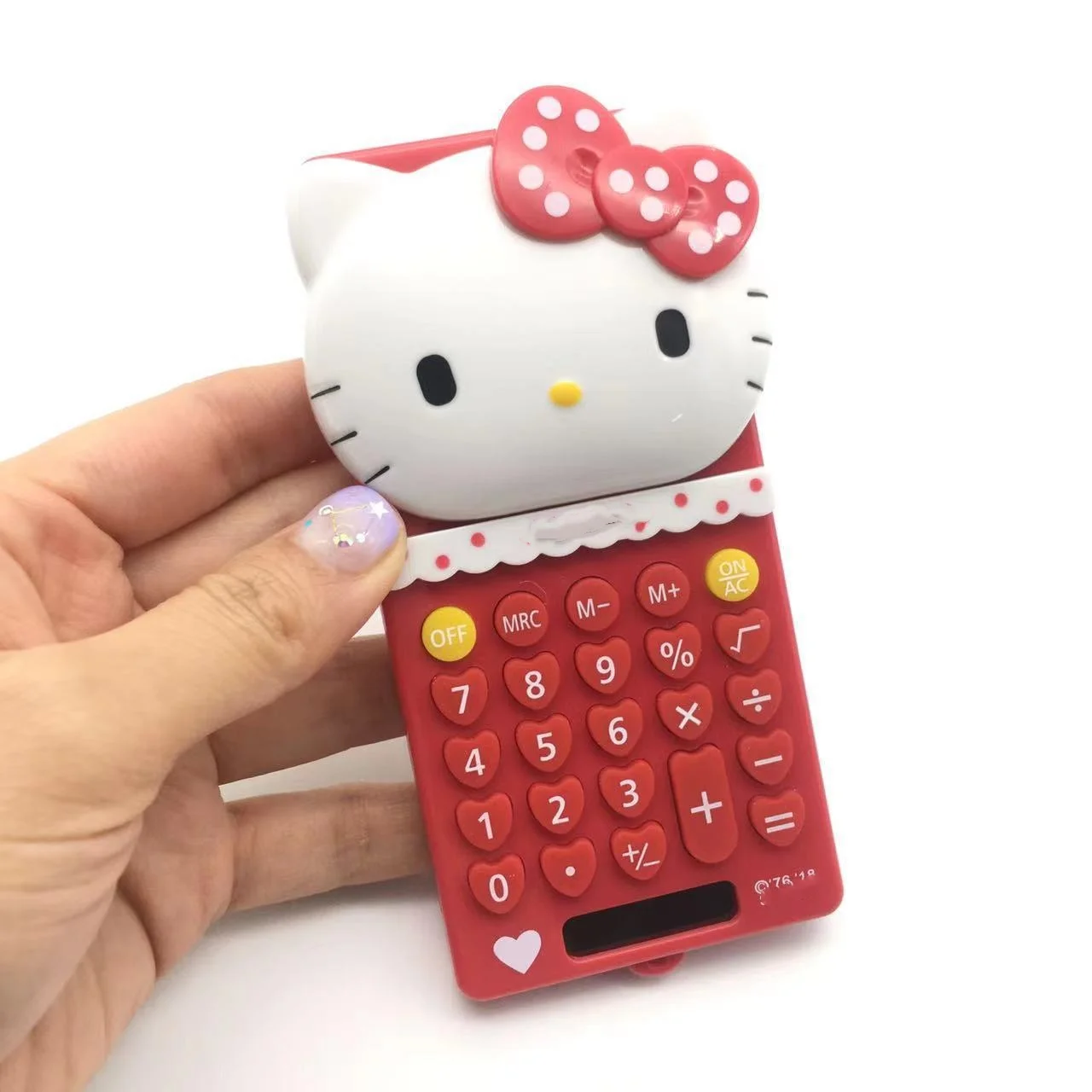 Yubon kawaii wholesale kitty Cartoon Portable Computer Push Cover Palm Calculator Girl Cute Learning Electronic Computer Gifts