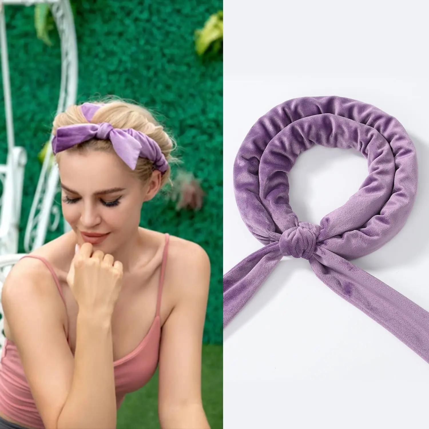 Factory OEM Satin Heatless Curler Rod Scrunchies Hair Roller Curling Headband For Long Hair Women