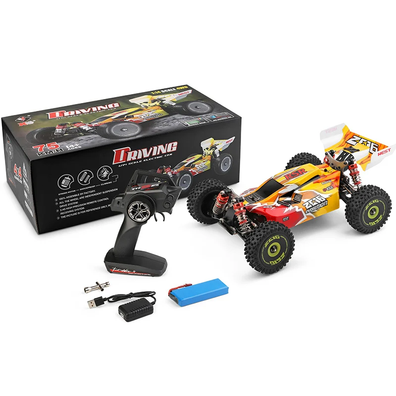 Wltoys 144010 1/14 Electric All-Wheel Drive Brushless Off-Road Vehicle 70 Km/H High Speed Off-Road Racing Rc Car 2022 Hot Model