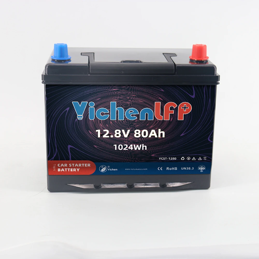 Car Battery Starter Jump12v 80ah BMS Car Jump-starting OEM Automotive Case Size Lifepo4 Auto Batteries Sealed Built-in BMS 12.8V