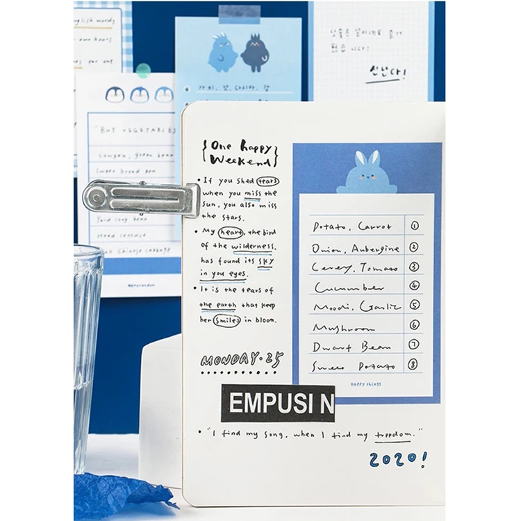 Blue Series Pocket Colorful Memo Pad Custom  Sticky Post Note It Sticky Note