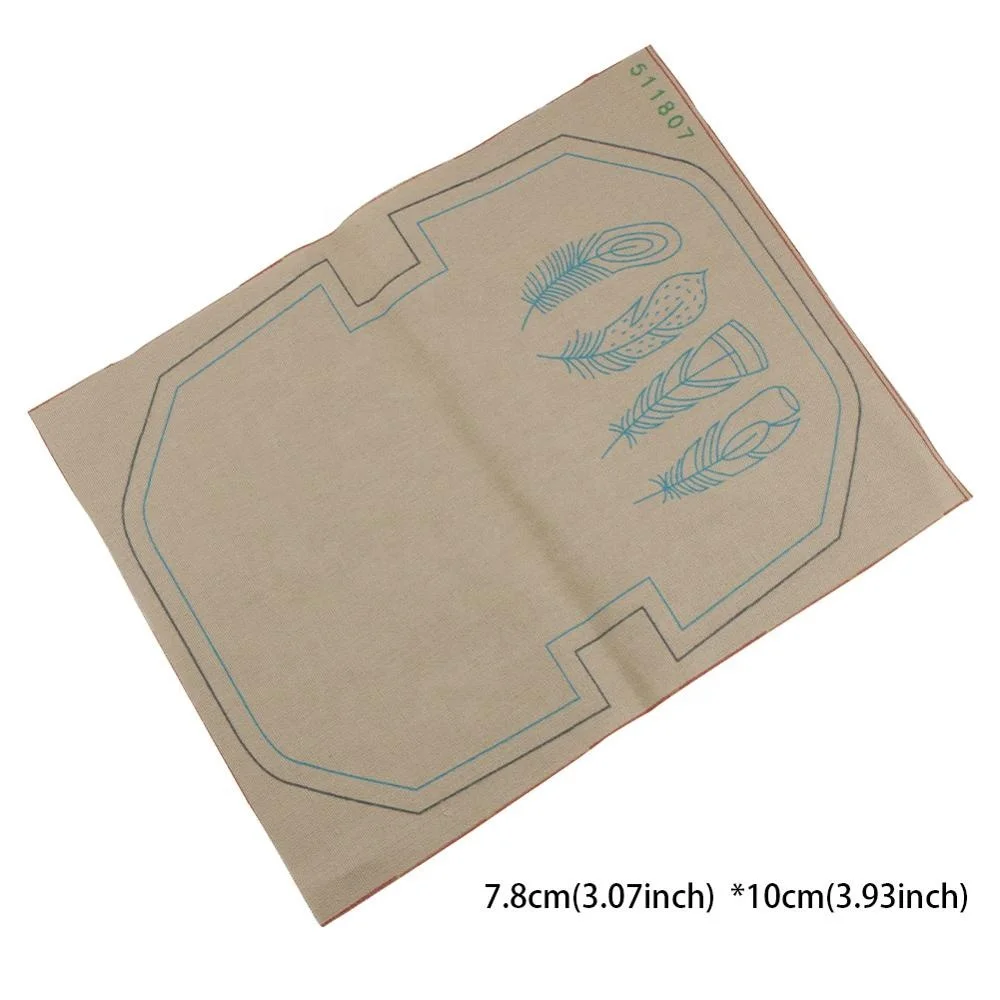 
Whosale Handmade Feather Embroidery Fabric Needlework Set DIY Embroidery Kits For Bag 