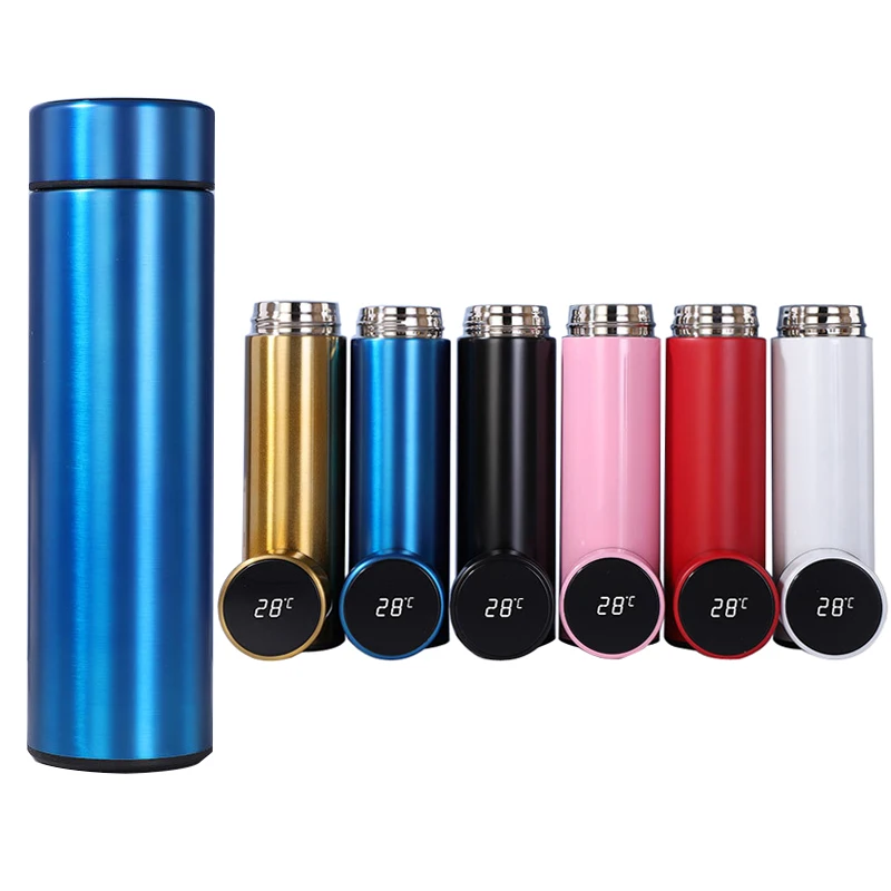 Promotional Wholesale Hot and Cold Smart Silver White Black Water Bottle Stainless Steel Vacuum Flask