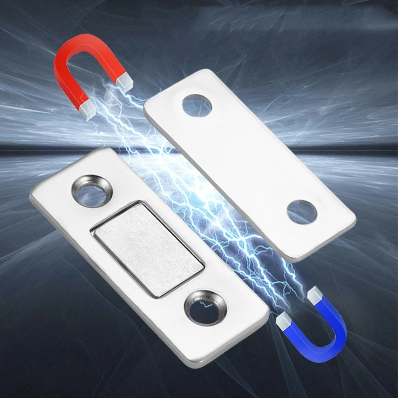 Powerful Door Closer Magnetic Door Catch Latch Door Slim Magnet for Furniture Cupboard Cupboard with Screws