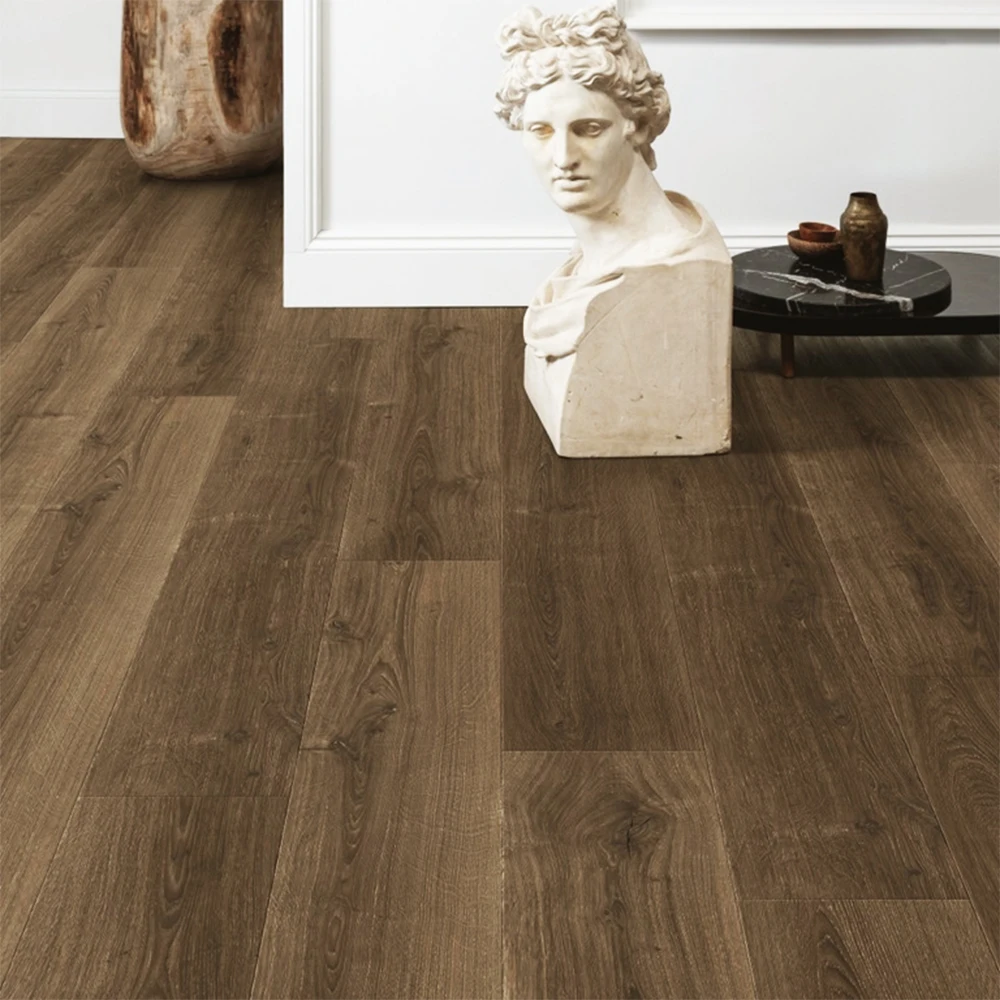 Dark brown long wide plank engineered wood flooring 14mm