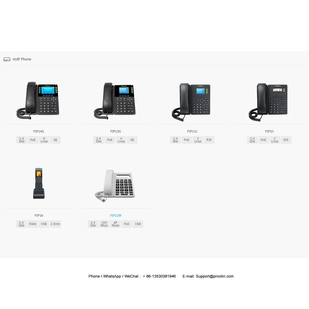 Беспроводной IP-телефон FIP14G новый дизайн интерфейса цветной экран 8 sip линий поддержка Wi-Fi 2 4G и IPv6