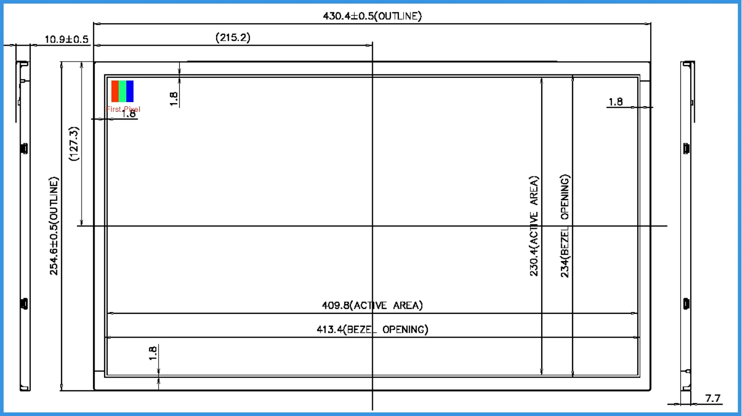 18.5 inch lcd display 1366*768 LVDS interface 30pin TFT 18.5 inch tft screen module