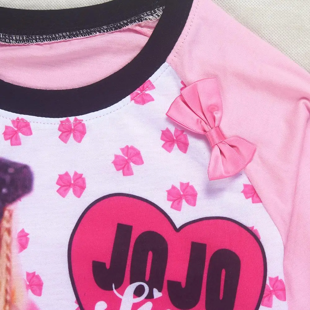  Пижамы для девочек jojo siwa Детская домашняя одежда хлопковые Пижамные