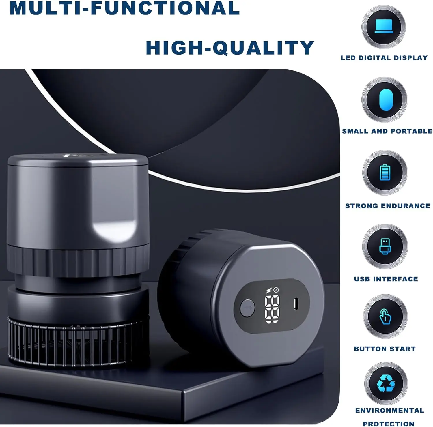 Electric Mason Jar Vacuum Sealer Cordless Vacuum Sealer Kit for Wide-Mouth & Regular-Mouth Mason Jars for Food Storage