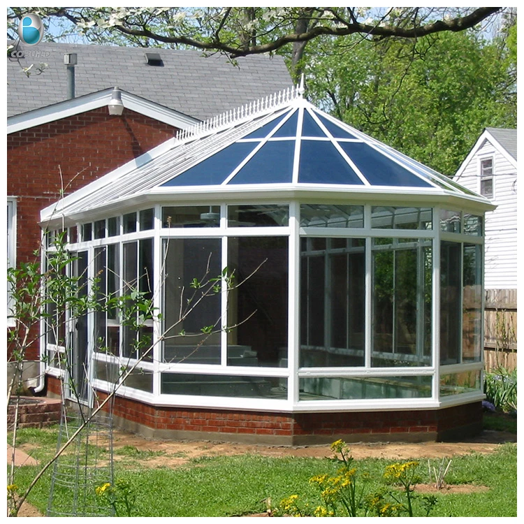 Glassroom Solarium Modern Design Free Standing Sunroom Tempered Glass Aluminum Garden 4 Season Sunroom