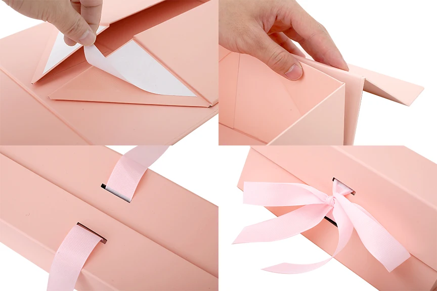LOW Price Colorful Magnetic Closure Folding Paper Gift Box for Clothes Packaging with Ribbon