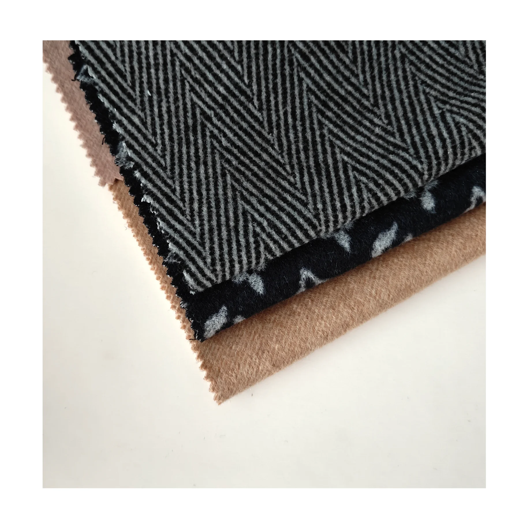 Factory Outlet Hot Sale Herringbone 30%Wool Tweed Fabric 700GSM Chemical Fiber Blend Wool Fabric For Jacket Coat