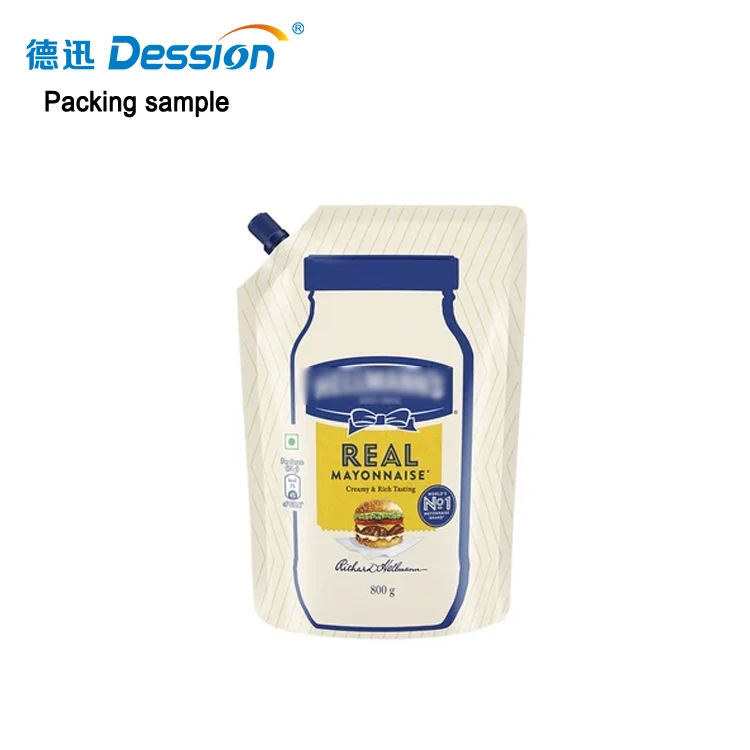 Automatic 800g mayonnaise pouch filling machine  sauce doypack premade stand up zipper bag packing machine