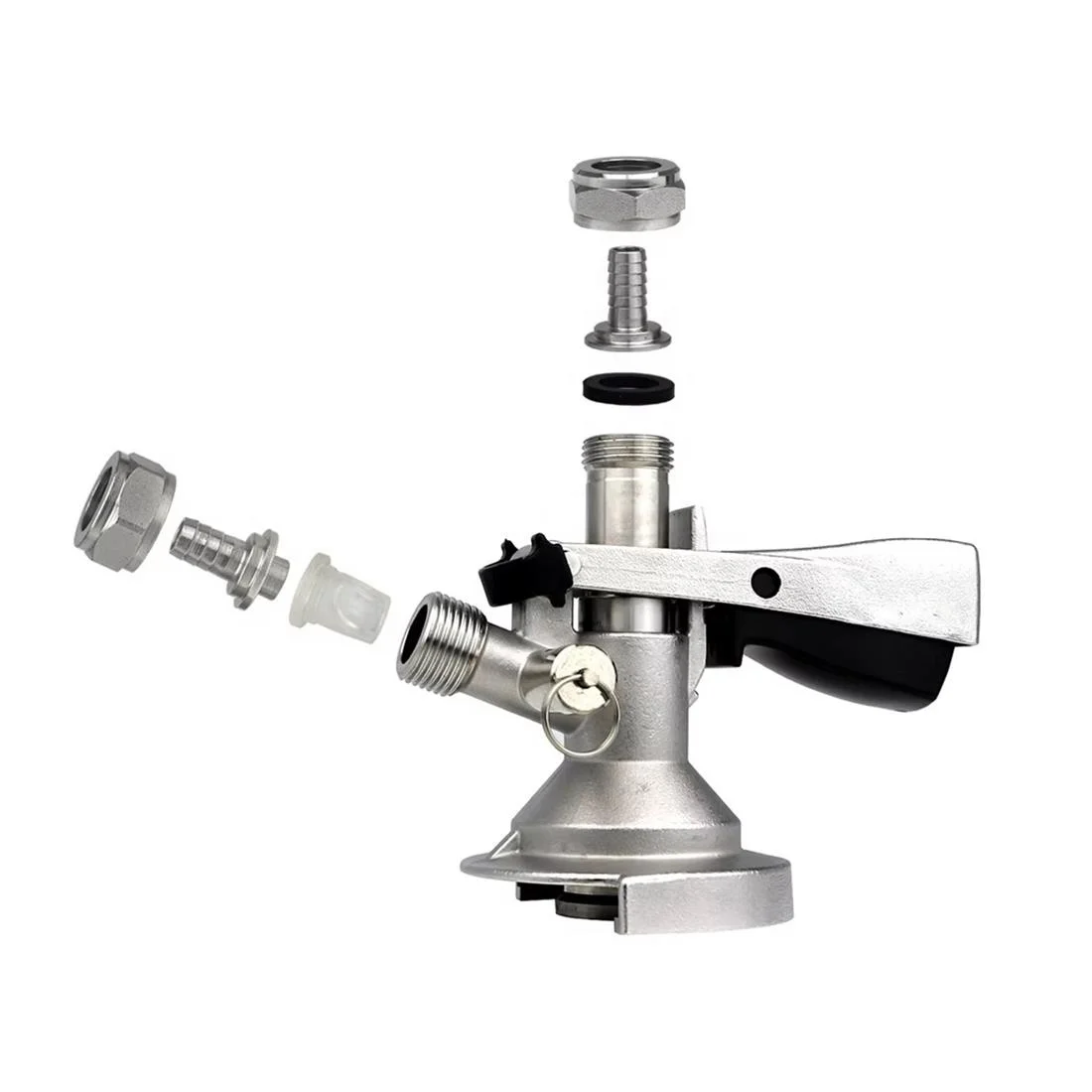 A Type Beer Keg Coupler Draft Beer Dispenser with Pressure Safety Relieve Valve for Homebrew