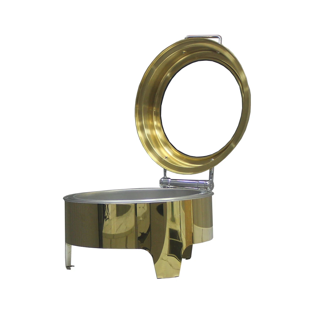 Wholesale 6L round gold chafing dish buffet set chafing dish buffet set electric catering stand for food display chafing dish