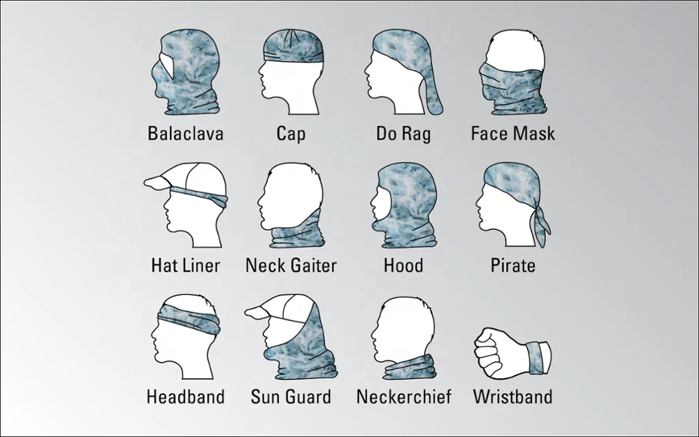 Fashion Design Fishing Buffs Camo Face Wind Sun Protection Head Tube Bandana