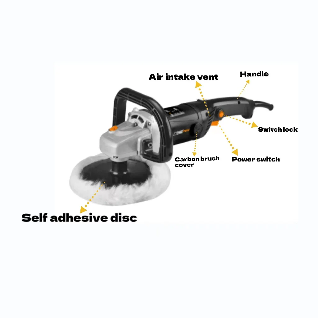 Outstanding Quality adjustable speed 1200W Portable car polisher 180mm Angle Grinder Type Electric Polishing Machine