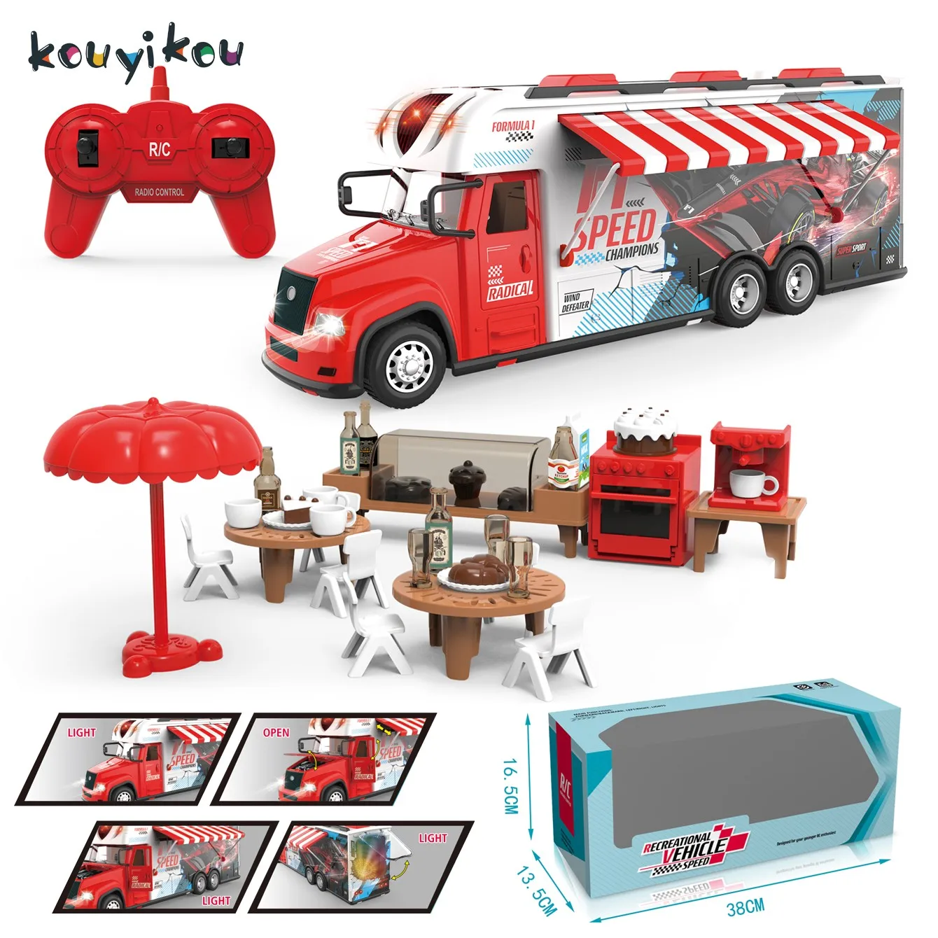 kyk factory 2.4g 4CH RC CAR Simulation electric recreational vehicle travel RV car inertia sliding friction power truck toys
