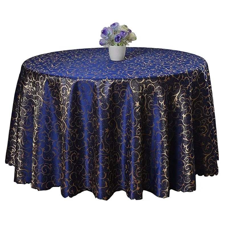 Оптовая продажа с фабрики, 120 дюймовая круглая Полиэстеровая жаккардовая Дамасская скатерть для свадебной вечеринки
