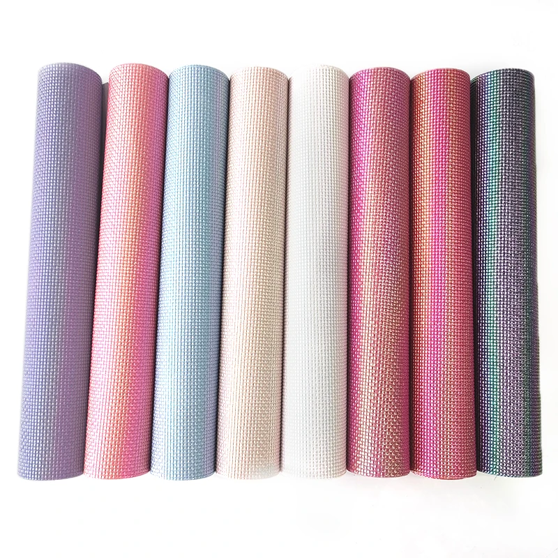 Wholesale Rainbow Small Square Embossed Faux Leather For Making Bags, Shoes, Crafts  Pu Leather