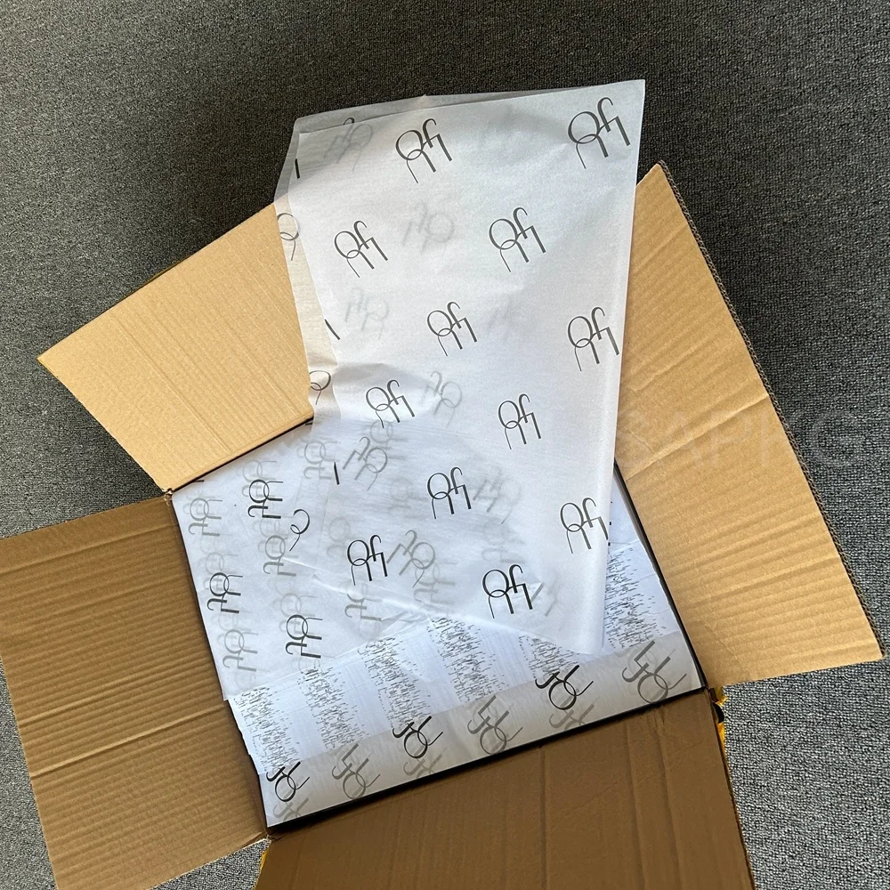 Free sample thin White Custom Printed Logo Gift Wrapping Paper Clothing Tissue Paper hair wrapping paper