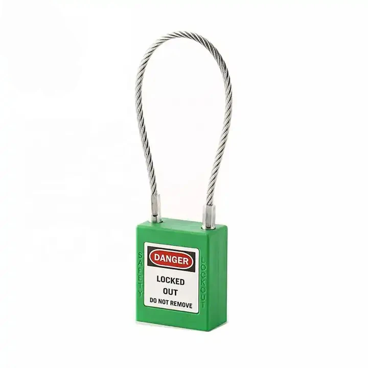 baoten hot sale 175mm length wire cable shackle Loto Safety Lockout safety padlock
