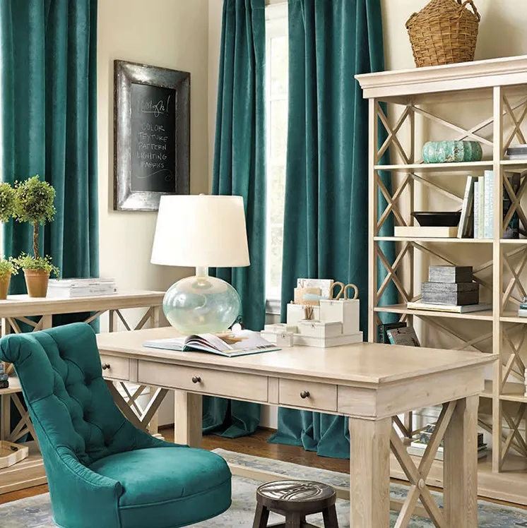 Custom Heavy Velvet Fabric Luxury Elegance Blackout Valance Green Dubai Black Out Window Velvet drapes Curtains backdrop curtain