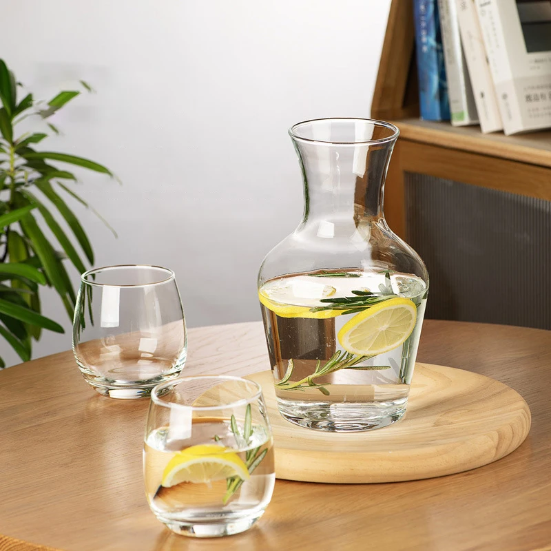 Manufacturer Wholesale V4960 Glassware Coffee Water Pot Carafe Clear Crystal Glass Carafe 1L for Wine Whisky