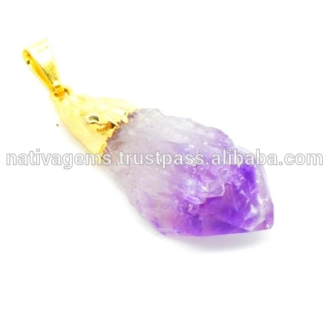 AMETHYST AND CITRINE POINTS PENDANT FROM SOUTH BRAZIL