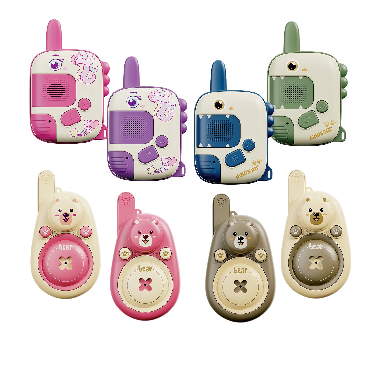 Children 2pcs 300 Meters Long Distance Cartoon Walkie Talkie Portable Radio Early Educational Kids Outdoor Playing Toy