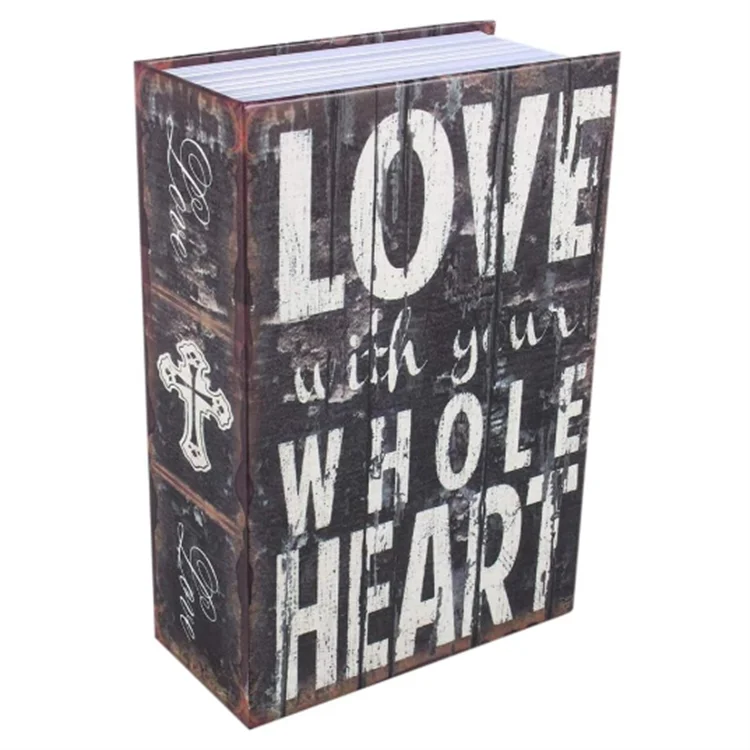 Factory Custom Secret Book Hidden Safe Dictionary Diversion Book Safe Portable Metal Safe Box Book Safe with Key Lock