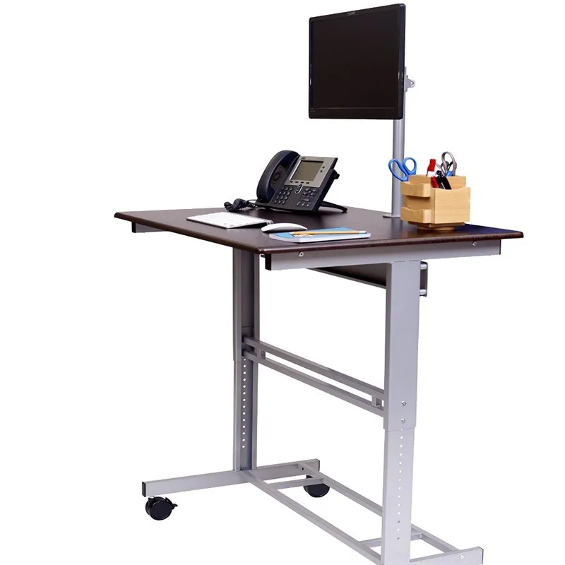 Vekin Home Office Furniture Wooden Computer Desk Steel and Wood Combination Movable Lifting computer table