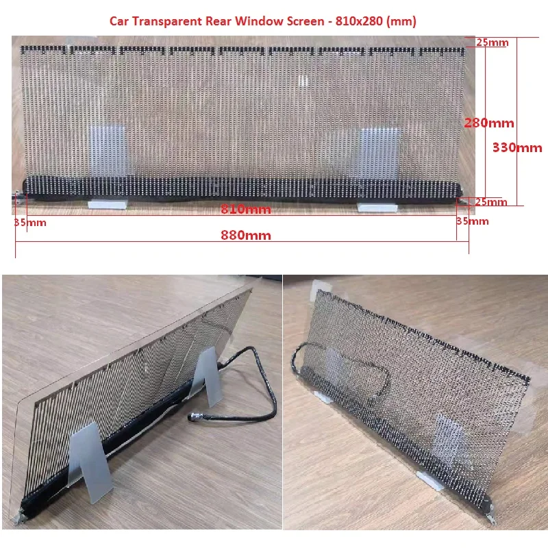 Rear Window Transparent Car LED Display Video Screen