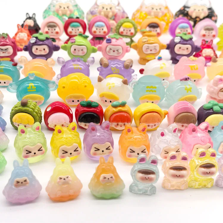 kids fashion play funny kawaii cute cartoon doll mini decoration resin miniature ornaments many dai mystery bag blind box toys
